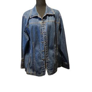 Westport brand Women's Plus Sz denim jacket, pockets, snap buttons